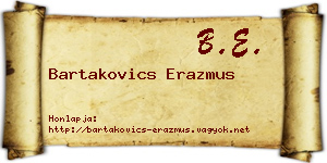 Bartakovics Erazmus névjegykártya